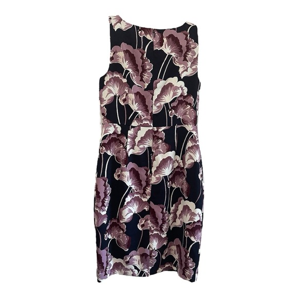 Ann Taylor Factory Floral Print Sheath Dress Sleeveless Navy Blue Purple W Sz 2 - Picture 2 of 7